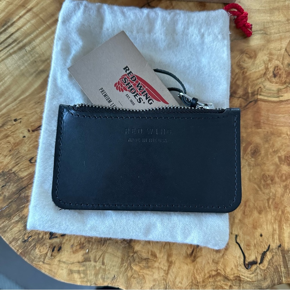 NWT red wing leather zipper pouch black frontier